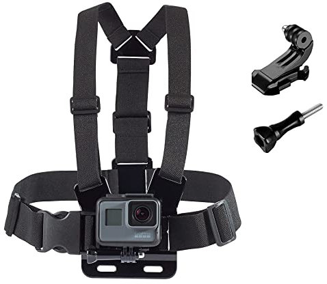 Brustunterstützung, verstellbarer Brustgurt, atmungsaktives Material kompatibel mit allen Gopro, AKASO, DJI osmo und anderen Action-Kameras (schwarz)