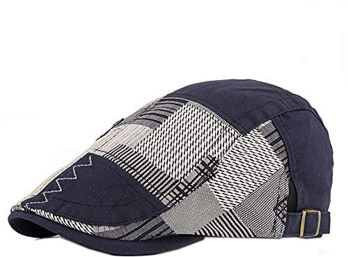 Bigoco Schiebermütze Herren Schirmmützen Baskenmütze Newsboy Beret Hut,Flatmütze Baumwolle 1920 Stil Einstellbare Cabbie Gatsby Barett Cap