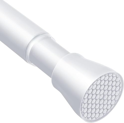 AIZESI Shower Curtain Rod 30-64 Inch No Drilling Adjustable Shower Rod Never Rust & Non-Slip Tension Curtain Rod White Spring Loaded Curtain Rods for Window Bathroom Doorway Closet Cupboard