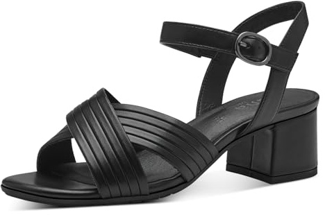 Jana Sandales Femme à Talon festives Vegan, Black Uni, 37 EU
