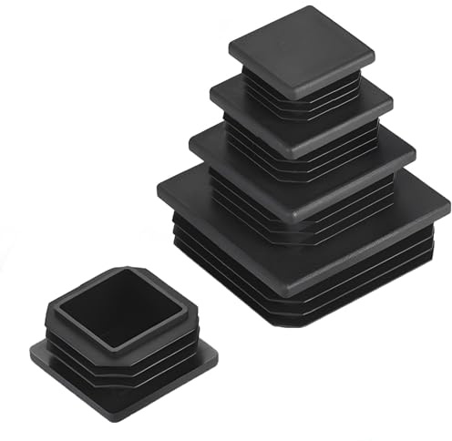 Navasen 20 st rörändlock 25 x 25 mm plaständlock svart fyrkantig rörinsats pluggar ribbade inlägg slangar möbler stol benlock för metallrör, stolar, soffor, bord, hyllor