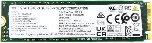 HP Solid State Storage Technology Corporation SSD M.2 NVME 128GB 2280 CL1-8D128 - L64783-002 (KIOXA), OEM Bulk