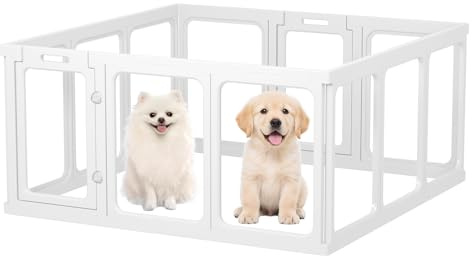 Gardner Pet Parc de jeu pour chien en acrylique transparent, 61 cm de haut, 12 avions, clôture intérieure transparente, enclos robuste pour chiot, petit chien, lapin, chat, cochon, facile à assembler