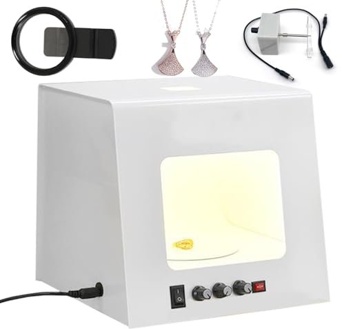 Mini fotostudio ljuslåda fotografering bärbart fotograferingstält kit liten fotoljuslåda med 360° elektrisk skivspelare och upphängningsfäste för små föremål,30cm