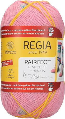Regia Design Line, 4-threaded by Arne & Carlos, hand knitting wool/yarn, sock yarn – per 100 g ball, 75% New Wool, 25% Polyamide, Astrup, 16 x 9 x 7.5 cm