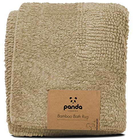Panda® Bamboo Bath Rug - 50 x 80 cm, Urban Grey | Soft, Fluffy, Ultra-Absorbent | Bathroom Tub, Shower Mat | Non-Slip | Luxury Spa-Like Feel | Antibacterial & Quick-Dry | Handmade | Machine Washable