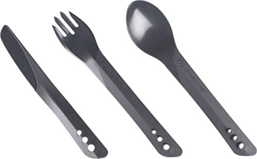 Lifeventure Ellipse Plastic Interlocking Cutlery Set for Camping, Travel & Outdoor - Graphite