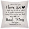 Krifton Romantic Quote I Love You You're The Best Things That Ever Happened to Me For Valentines Day Throw Pillow Cover Cushion Cover for Sofa Bed Home Decor 18 x 18 Inch