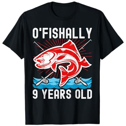 O'Fishally 9 años de edad divertida pesca de cumpleaños Camiseta