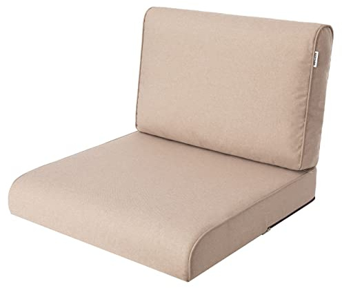 HOBBYGARDEN Cojín exterior 60 x 60 cm en color beige – Cojín para muebles de balcón, columpio de jardín y muebles de salón al aire libre | Modelo NEL para jardín y terraza