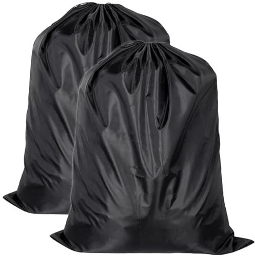 Ehuihuan Sacco Portabiancheria Sporca, Dirty Laundry Travel Bag Impermeabile, Borsa Biancheria Viaggio Pieghevole, Sacchi Borse Portaoggetti Grandi con Coulisse per Piumone Vestiti 94x120cm 2PCS Nero