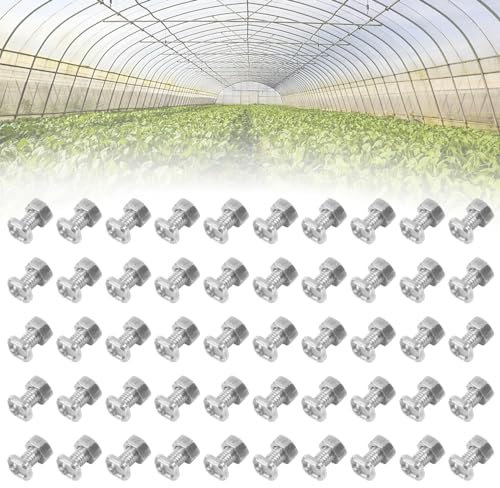 ANTHYTA 50 Paires Écrous et Boulons de Serre, M6 x 15mm Boulons en Aluminium, Boulons à Tête Carrée, Accessoires d'Outil pour Serre, Boulons et Écrous pour la Fixation et la Réparation des Serres
