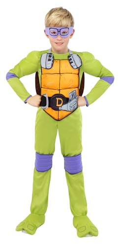Funidelia Déguisement Officiel de Donatello - Les Tortues Ninja pour garçon, Costume avec masque, carapace, ceinture et genouillères, Déguisements de Carnaval, Halloween et Fêtes – Taille 5-6 ans
