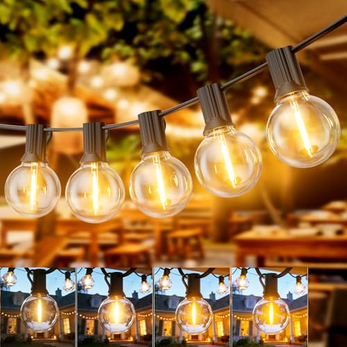 Dotrvmp Guirnalda Luces Exterior 45M G40 Guirnaldas Luminosas de Exterior LED Extensible Cadena de Luces IP45 Impermeable con E12 LED Blanco Cálido 2700K Para Jardín Patio Cafe Bod