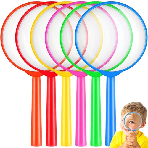 Loupes pour Enfants,12 Pièces Loupe Enfant Insecte Mini Loupe Enfant Loupes en Plastique Portable Verre Grossissant Enfants Colorée pour La Maison,L'école,L'extérieur