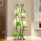 JUSTOGO 62 Plant Stand with Grow Light Indoor, 7 Tiered Metal Plant Shelf for Indoor Plants, Curved Corner Plant Stand Flower Display Rack Holder for Living Room, Patio, Balcony Decor
