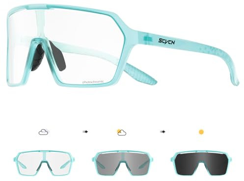 SCVCN Selbsttönend Fahrradbrille Photochromatische Herren Damen Klar Sportsonnenbrille Radsport Radfahren MTB Radbrille Laufen Volleyball Tennis Autofahren Angeln Softball Bergsteigen Golf Wandern 09