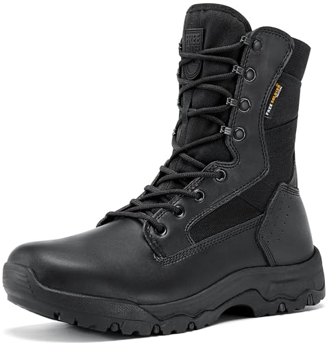 FREE SOLDIER Botas Tácticas para Hombre 8 Pulgadas Botas de Combate Ligeras Botas de Trabajo Militares de Cuero de Ante Duraderas Botas para el Desierto