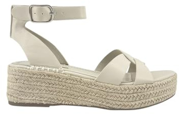 MODELISA - Sandalia Plataforma Cuña Con Tiras Cruzadas Yute Hebilla Tobillo Para Mujer (Crudo, Sistema tallas calzado EU, Adulto, Mujer, Números, mediano, 39)