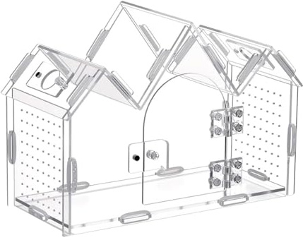 Terrarios para Arañas - Hábitat Acrílico Transparente de 24 * 17 * 10 Cm con Puertas Magnéticas | Terrario para arañas saltarinas | para Reptiles Insectos Geckos Serpientes Lagartos Tortugas Ranas