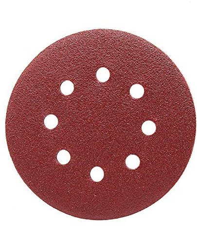 Maveek 50 Pieces 8 Holes Sanding Discs 80 Grit 5 Inch Hook and Loop Sandpaper Assortment for Random Orbital Sander