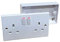 White 2 Gang Twin Double Switched Wall Socket + 25mm Surface Pattress Back Box