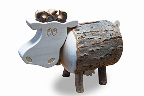 Sparschwein- Spardose Kuh Lotte aus Astholz mit Rinde - Spardose aus Holz - kreative Geldgeschenk Idee