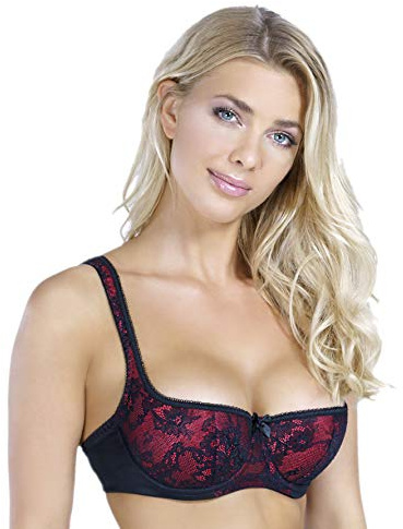 ROSME Lingerie Balconette-BH med vadderade axelband, kollektion Eliza, Svart, storlek 100A