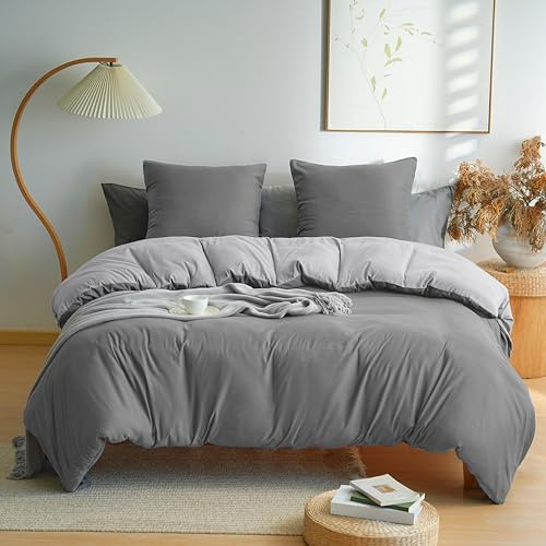 MOHAP 4 Pièces Parure de Lit Réversible avec Fermeture éclair Microfibre 220 cm x 240 cm + 160 cm x 200 cm avec 2 Taies d'oreiller 65 x 65 cm Housse de Couette Adulte