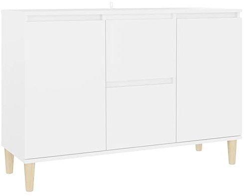 vidaXL Aparador, Armario Auxiliar de Almacenamiento, Mueble de Libros, Aparador para Salón Pasillo Hogar, Madera de Ingeniería Blanco