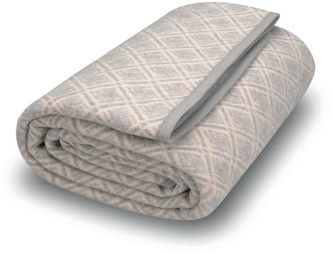 ACUSHLA Manta de Lana Merino, Suave, cálida, Gruesa, Lavable, Grande, para Cama, sofá, Camping, al Aire Libre, Viajes, para Todo Tipo de Clima, Color Gris a Cuadros, 79 x 63 Pulgadas