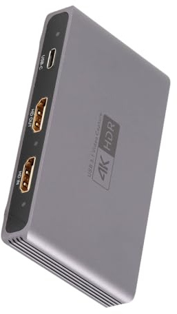Sxhlseller Tarjeta de Captura de Video 4K 60Hz HD MI, Grabadora de Video HDR 1080p 60fps, Grabador de Video y Audio USB3.0 Tarjeta de Enlace de Cámara de Audio de 3,5 Mm para Juegos de