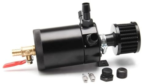 Universal Car Catch Can Kit Reservoartank, förbryllad 2-ports/ 3-ports separator med andnings- + avloppsventil (Color : 3 Port)