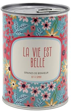 Mauvaises Graines - Kit de Plantes à Semer en Boîte - Kit de Culture à Offrir comme Cadeau Original Amis Famille Fêtes - Ultra Simple à Utiliser - 100% Fabriqué en France (La vie est belle)