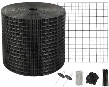 VEVOR Kit de Rollo de Protección contra Pájaros 15,2 cm x 30,5 m Kit de Alambre contra Pájaro para Panel Solar con 60 Sujetadores Malla de 12,7 mm Juego de Rollo de Protección con Revestimiento de PVC