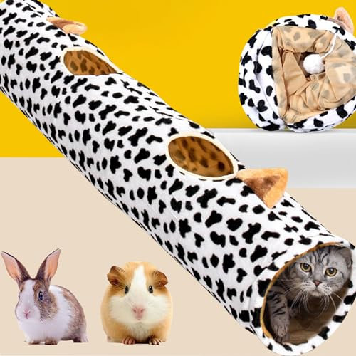 MZSX Katzentunnel, Katzenspielzeug, Schön Faltbar Katzentunnel Katzenspielzeug mit Ball Rascheltunnel für Katzen Welphln Kaninchenoder Kleintiere, Pop-Up-Labyrinthhaus, 120 cm