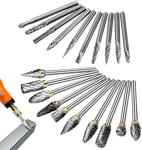 Linkstyle 20 Stück Hartmetall-Frässtifte mit 1/8-Zoll-Schaft, Schleifstifte zum Schnitzen von Holz, Stein, Schneiden, Polieren, Gravieren, Bohren