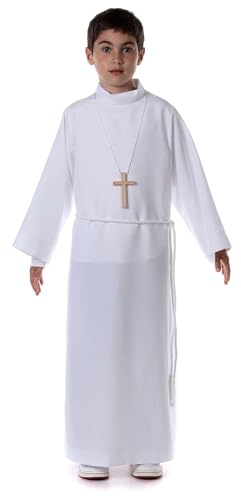 Holyart Abiti Prima Comunione: Kit Prima Comunione Croce cingolo Tunica Linea Classica in Primis, 110 cm (43.5 INC.)