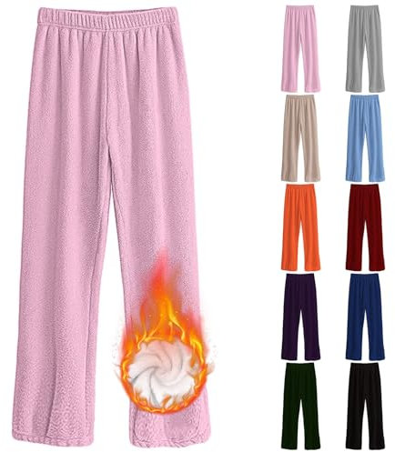 Pantaloni da pigiama da donna lunghi in cotone caldo – pantaloni da pigiama da donna lunghi in pile caldo – pantaloni da jogging in cotone invernale pantaloni eleganti a vita alta biancheria da notte