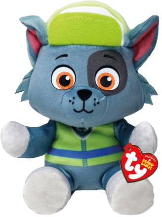 TY Rocky Paw Patrol Weiches Plüschtier für Kinder, Kuschelteddy, Sammlerstück Stofftier, Beanie Babies Serie, Regular