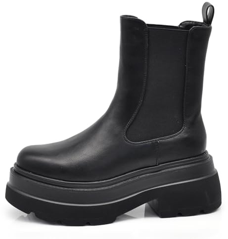 IF Scarpe Stivaletti Da Donna gambale sottile e morbido si adatta alla gamba Con Zeppa Plateau Platform MP750 nero N.39