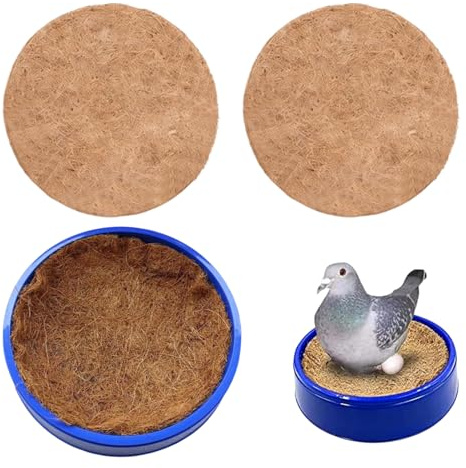 Bols Pour La Nidification Des Pigeons - Avec 3 Tapis et un Bol d'Éclosion et d'Élevage pour Oiseaux,Fournitures Pour Pigeons Respirantes - Pour Perruche Perroquet Canari Poule Caille et Animal de Comp