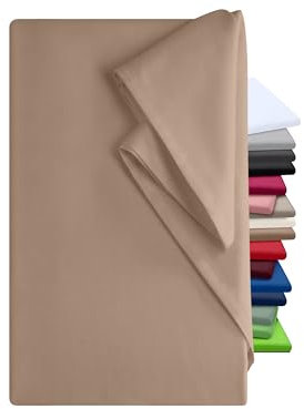 npluseins Bettlaken 180x275cm – Leintuch ohne Gummizug – Tuch ist ideal für Terrasse Reisen Camping und Tischtuch - Wohnmobil Laken - Betttuch ohne Gummizug – 100% Baumwolle, ca. 180 x 275 cm, Sand