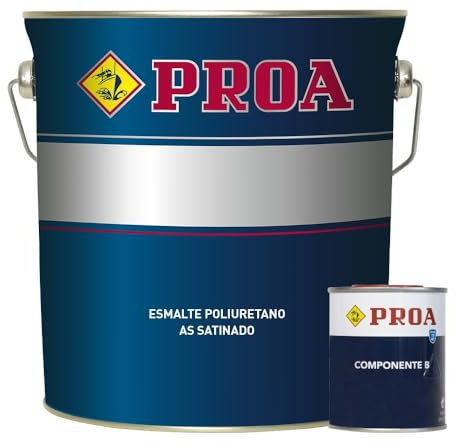 ESMALTE POLIURETANO AS SATINADO 2 COMPONENTES. Gris Medio RAL 7042. 750ML+160ML. Excelente adherencia para pintar sobre hierro, fibra, cristal.