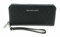 Michael Kors Jet Set Travel Continental Zip Around Leather Wallet Wristlet (Black PVC/Silver Hardware)