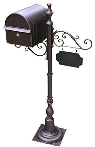 Cassetta Postale Cassetta Postale Esterna con Posta, Cassetta Delle Lettere Media con Chiusura per Impieghi Gravosi, Scorri Il Design Decorativo, Targa Indirizzo e 2 Chiavi Incluse ( Color : Bronze )