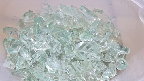 Glassplitt Glasbruch Glassteine Glas Splitt Deko10-30 mm 2kg Deko Glassteine blau Tischdekoration Streudeko Deko Vasen (1-2, Weiß)