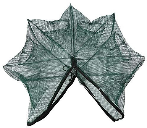 Ejoyous Fisch Reuse, Faltbare Fischernetz Garnelen Käfig Tragbar Angelnetze Nylon Köderfischreuse Wurfnetz zum Fischen, für Fisch Garnele Minnow Crayfish Crab Krebse (6 Loch)