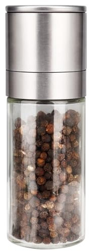 Gulex® Pepper Grinder Set Pepper Mill, Salt Grinder Refillable, Adjustable Coarseness Black Pepper Grinder, Stainless Steel Sea Salt Shaker with Ceramic Rotor(salt and pepper not included)