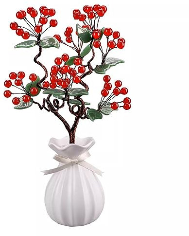 Pequeño árbol Bonsái Artificial Jade Calcedonia Sala de Estar Porche Bogu Rack Gabinete de Vino Chino Adornos de decoración del hogar Decoración de Vegetación de Plantas Falsas